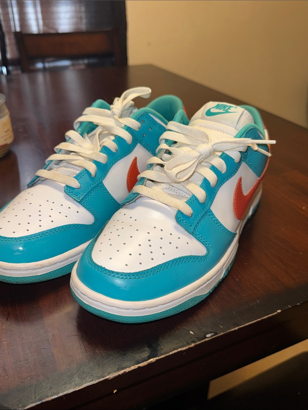 Nike Kids Turquoise, White & Orange Low-Top Sneakers